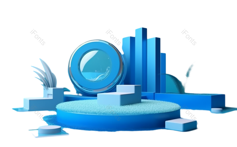 夏天图片,蓝色元素,抽象PNG,几何形状免抠素材